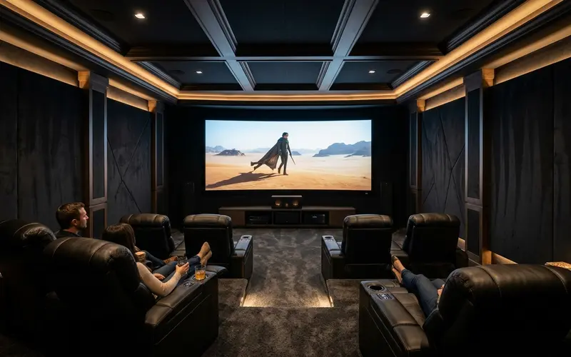 Dedicated private home cinema room