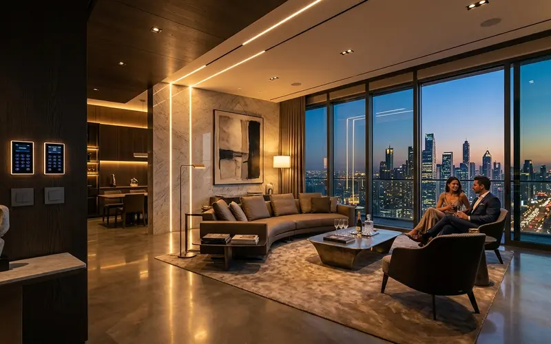 Intelligent lighting scenes in luxury residence