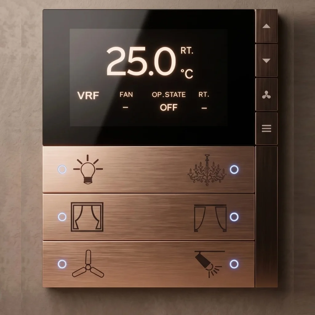 Modern German ABB Tenton glass backlit KNX keypad panel