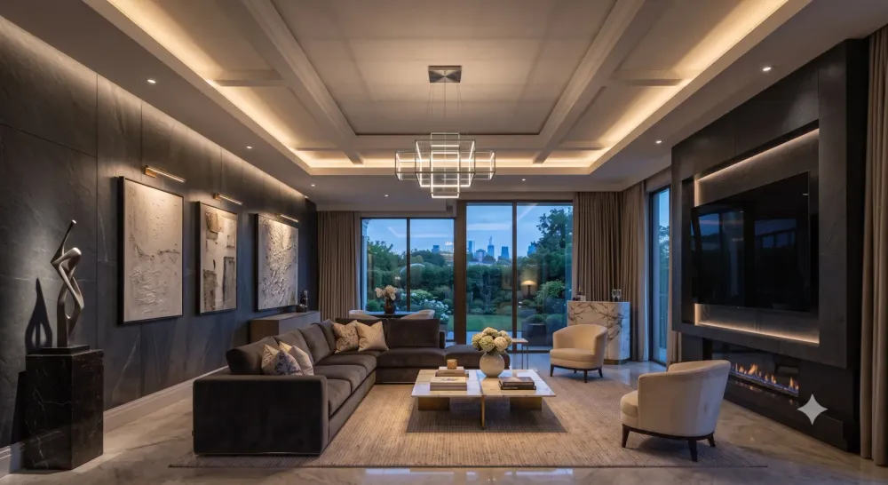 Selected smart home apartment living room in Noida