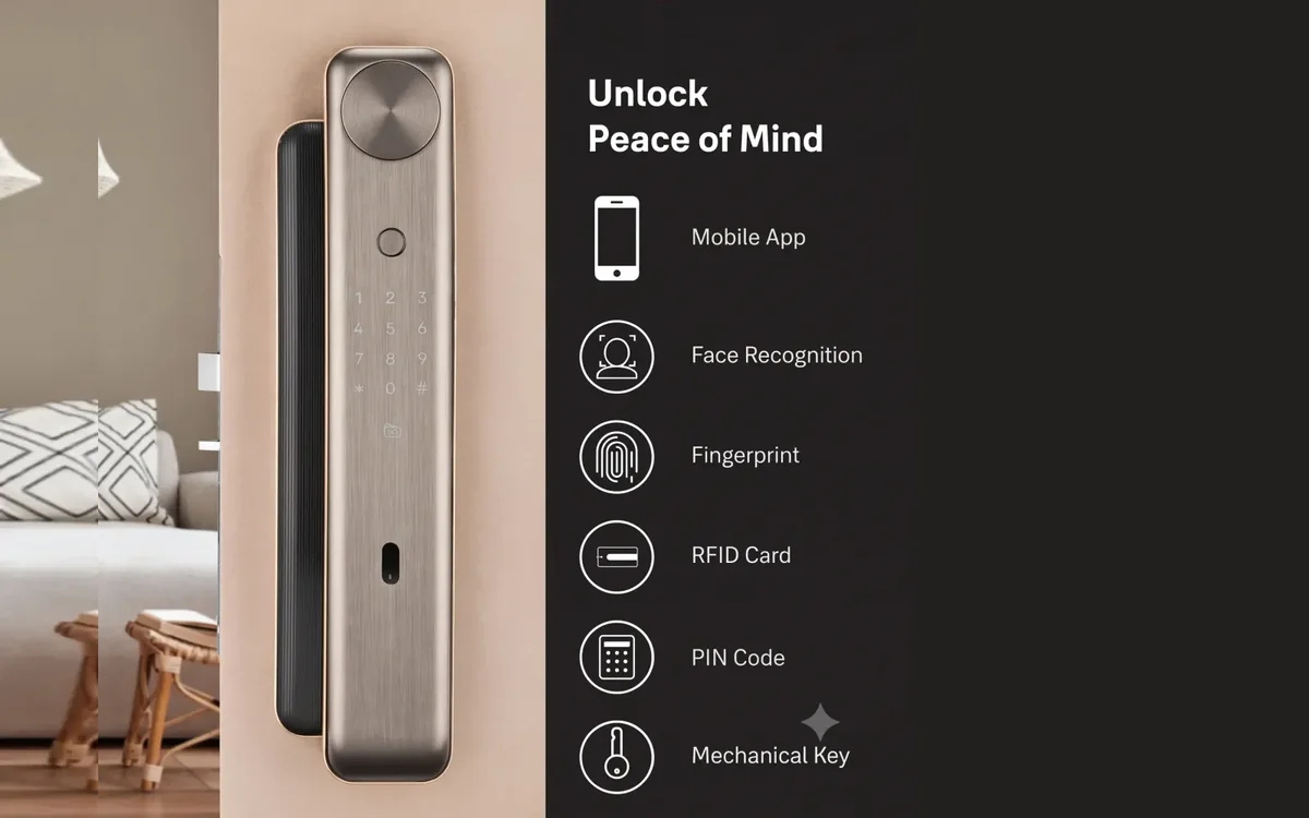 Biometric smart lock entry with multi-factor protection