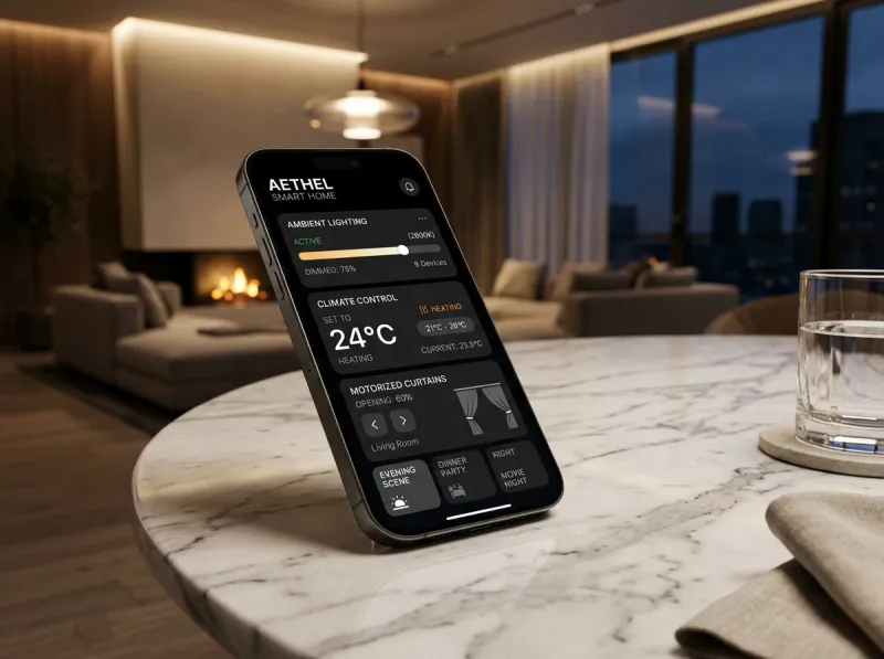 Cleub smart home mobile app control interface on smartphone